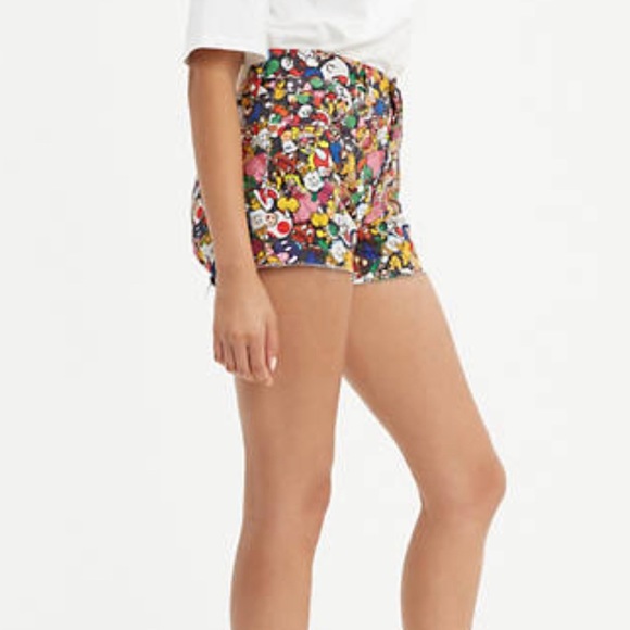 Levi’s x Super Mario 501 High Rise Jean Shorts - Picture 2 of 12